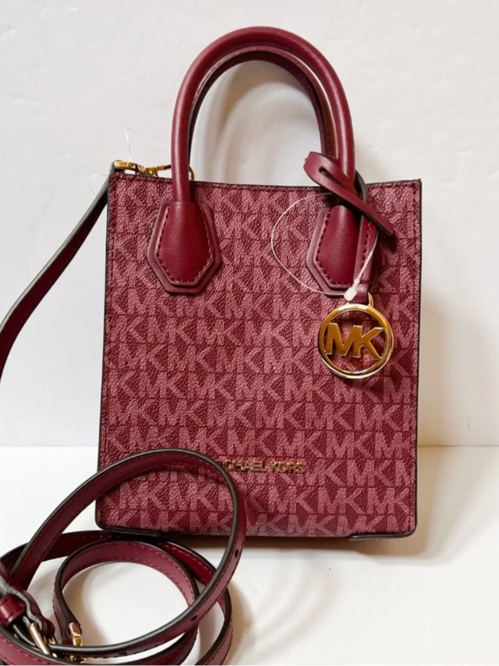 Michael Kors Mercer Mini Tote in mulberry with Gold Hardware and strap NWOT